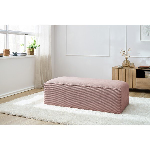 Różowy sztruksowy podnóżek modułowy Megeve – Bobochic Paris-image-1
