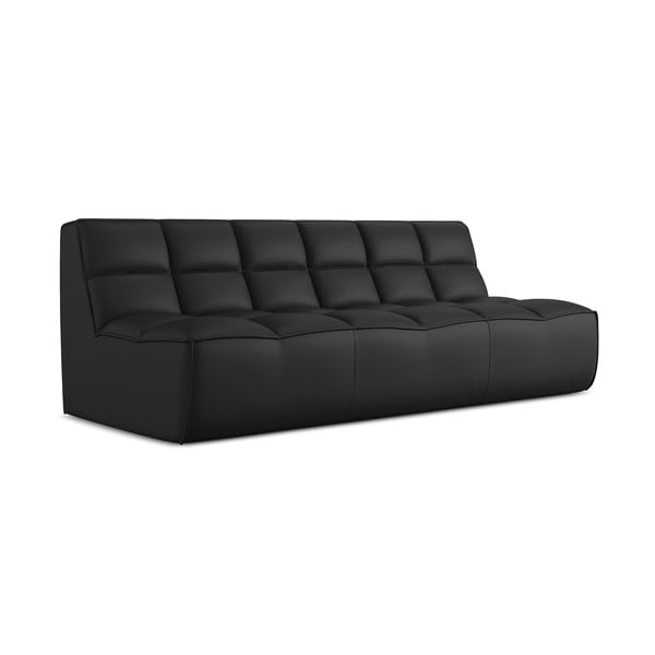 Czarny moduł sofy z imitacji skóry Kalai – Makamii-image-1