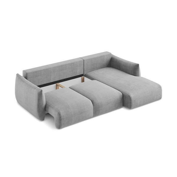 Jasnoszary rozkładany narożnik (prawostronny/z szezlongiem) Leila – Makamii-image-4