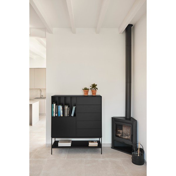 Czarna szafka 120x140x45 cm Platt – Teulat-image-1