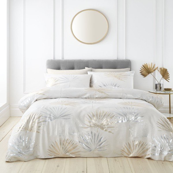Kremowa pościel dwuosobowa 200x200 cm Luxe Palm – Catherine Lansfield-image-2