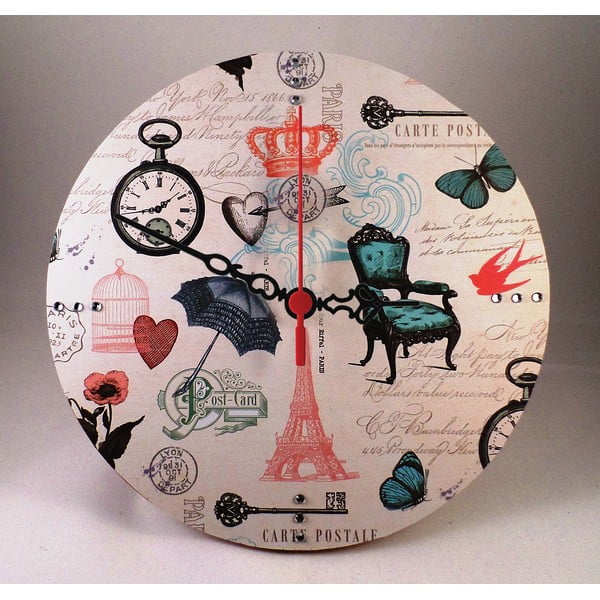 Zegar ścienny Carte Postale, 30 cm