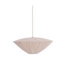 Kremowa lampa wisząca z tekstylnym kloszem Satilla – Light & Living