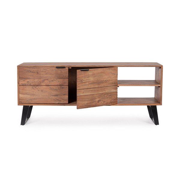 Szafka pod TV z litego drewna akacjowego w naturalnym kolorze 145x60x40 cm Isar – Bizzotto-image-2
