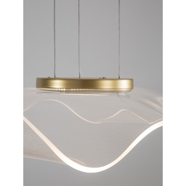Aluminiowa lampa wisząca LED w kolorze złota z kloszem ze szkła akrylowego Siderno – Nova Luce-image-2
