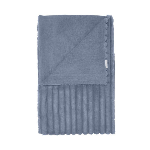 Niebieski koc z mikropluszu 130x170 cm Cosy Ribbed – Catherine Lansfield