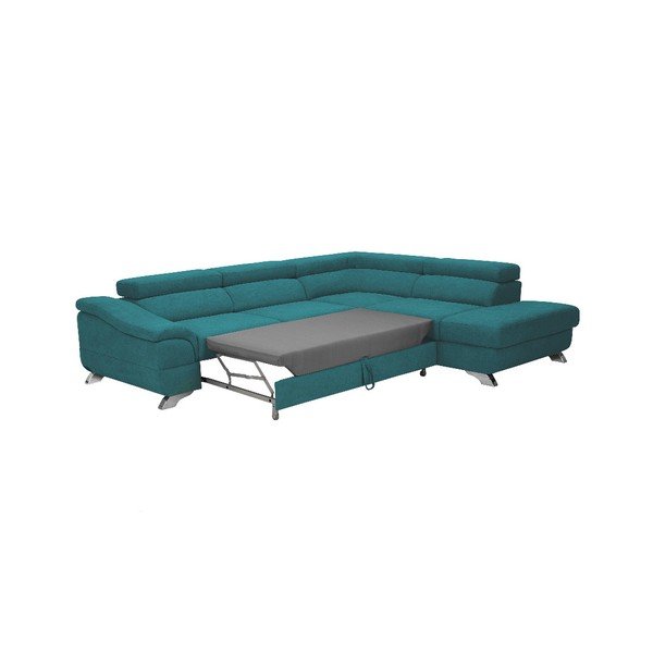 Turkusowy rozkładany narożnik prawostronny Windsor & Co Sofas Gamma-image-2