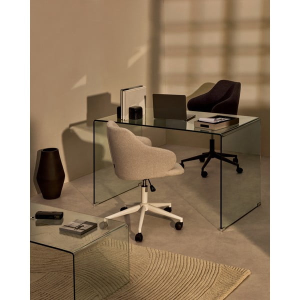 Szklane biurko 70x125 cm Burano – Kave Home-image-1