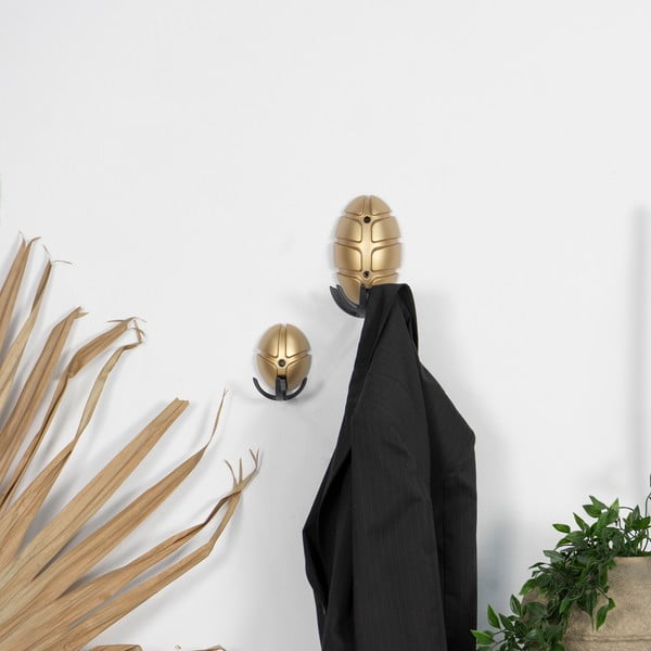 Czarny/w kolorze złota ścienny plastikowy haczyk Tick – Spinder Design-image-3