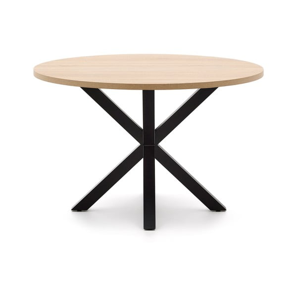 Czarno-naturalny okrągły stół ø 120 cm Argo – Kave Home
