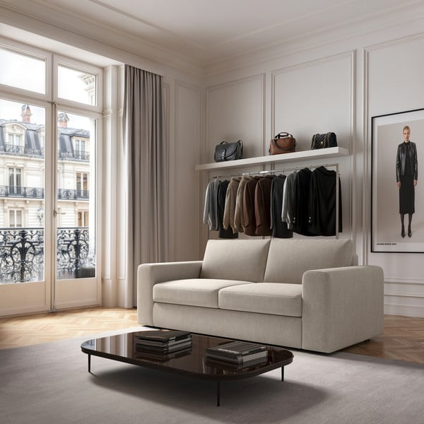 Beżowa aksamitna sofa 218 cm Baga – Rodier-image-1