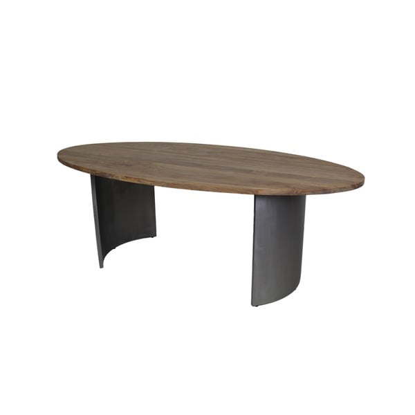 Stół z drewna tekowego HSM Collection Oval, 110x220 cm