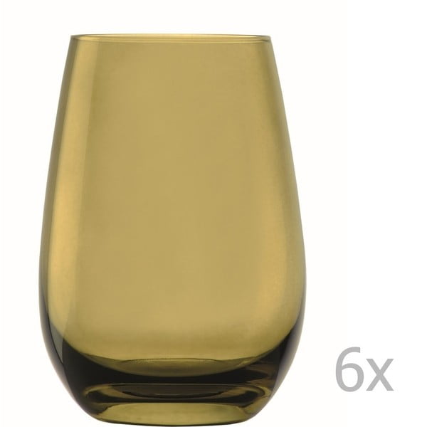 Zestaw 6 oliwkowych szklanek Stölzle Lausitz Elements, 465 ml