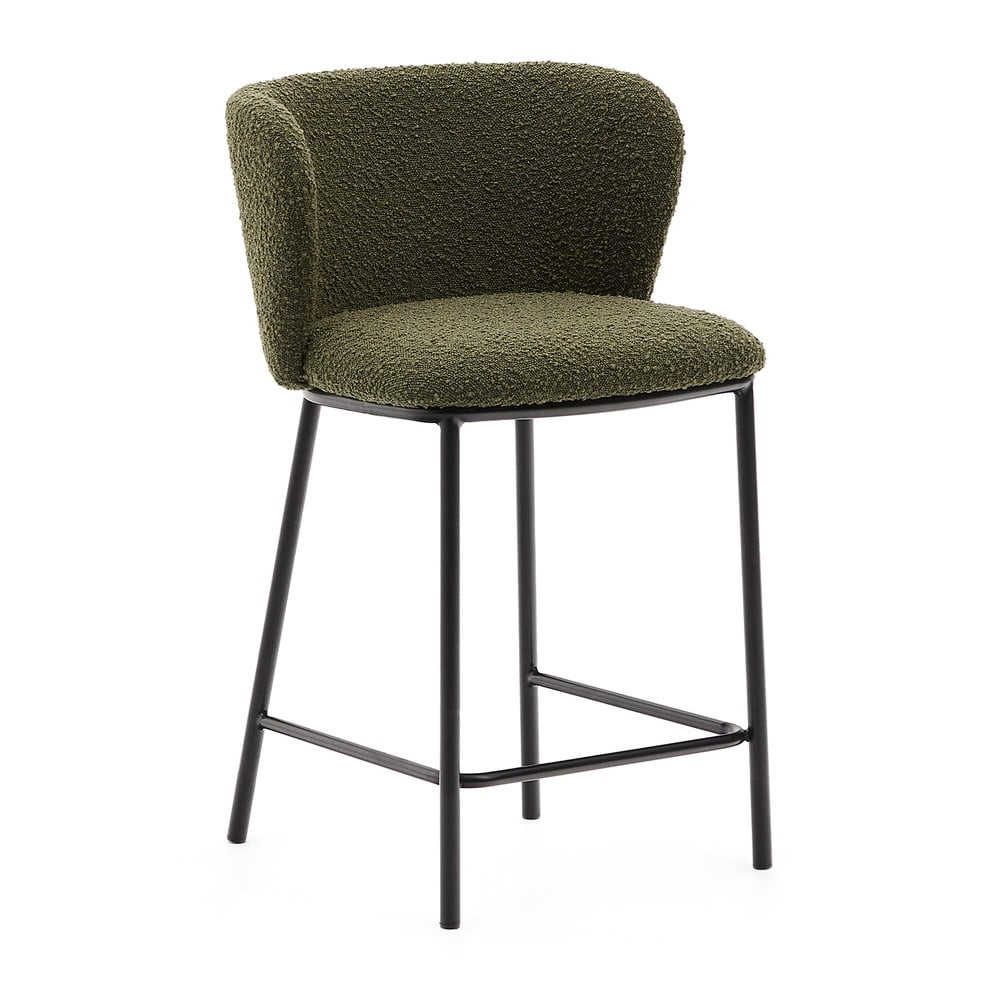Zielony hoker (wysokość siedziska 65 cm) Ciselia – Kave Home