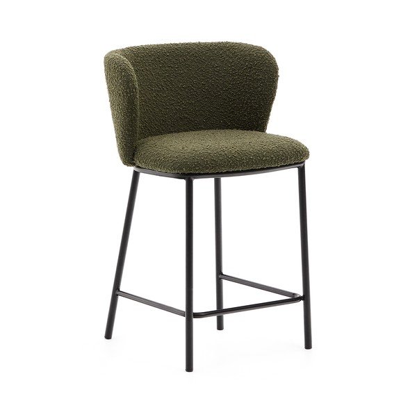 Zielony hoker (wysokość siedziska 65 cm) Ciselia – Kave Home