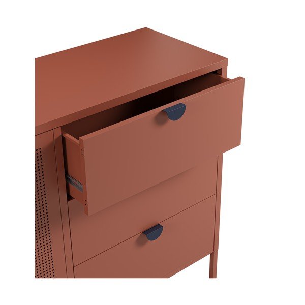Metalowa komoda w kolorze terakoty 140x90x40 cm Sayla – Marckeric-image-3