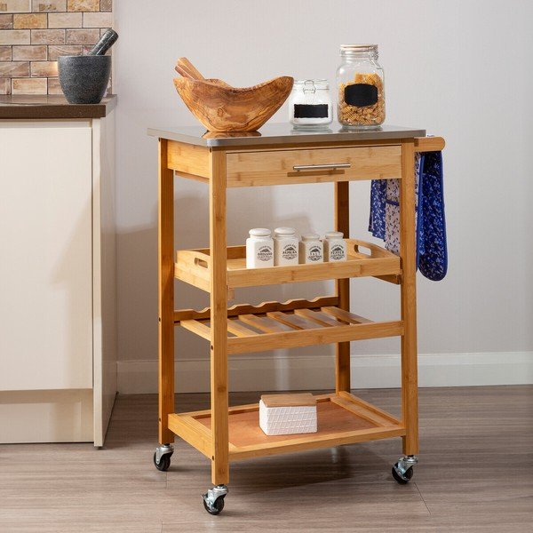 Bambusowy barek na kółkach 41x58 cm Harlow – Premier Housewares-image-2