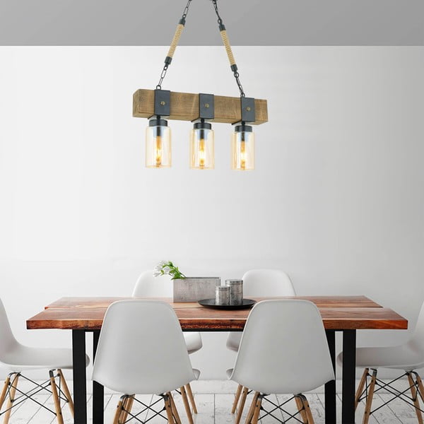 Lampa wisząca z drewna jodłowego Simona-image-1