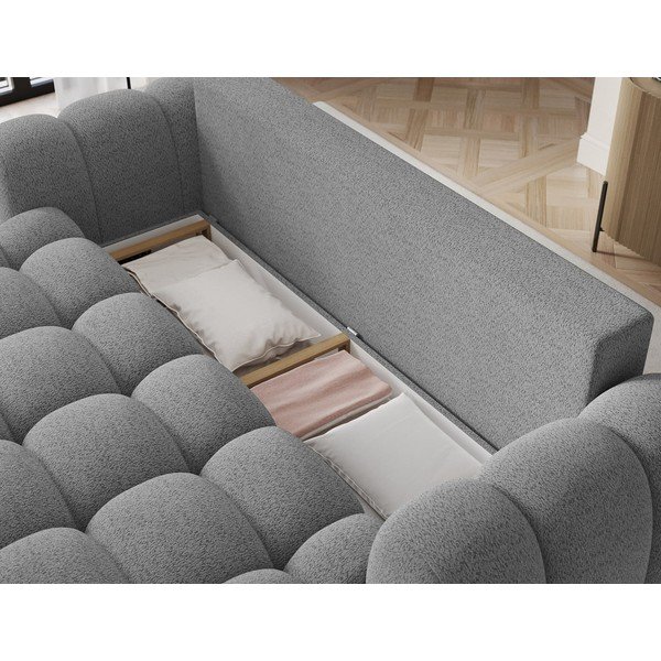 Szara rozkładana sofa z materiału bouclé 256 cm Cotonn – ELTAP-image-4