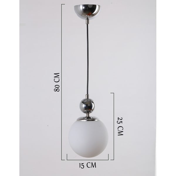 Lampa wisząca w kolorze srebra ze szklanym kloszem ø 15 cm Marble – Squid Lighting-image-3