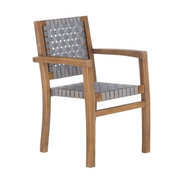 Szare krzesło ogrodowe z drewna tekowego z recyklingu SOB Garden