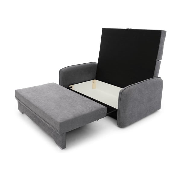 Szara rozkładana/ze schowkiem sofa z tkaniny szenilowej 155 cm Laine – ELTAP-image-2