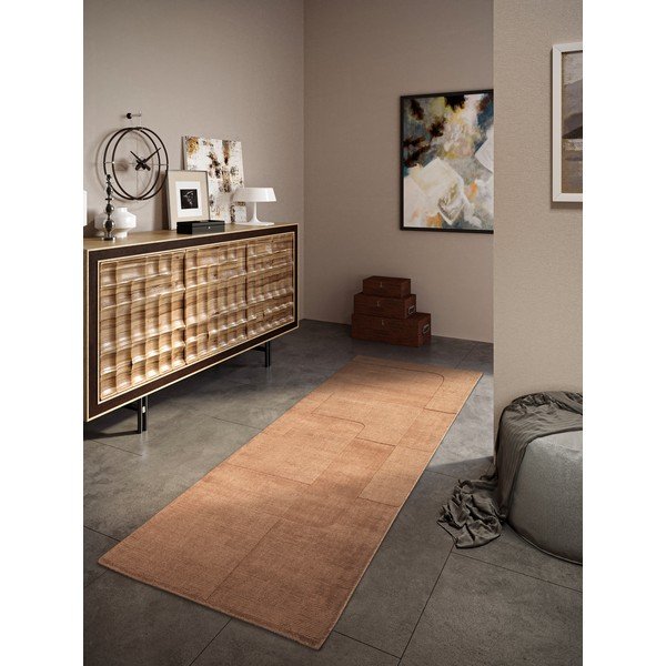 Brązowy wełniany chodnik tkany ręcznie 80x250 cm Charlotte – Villeroy&Boch-image-1