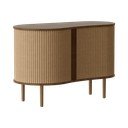 Brązowa komoda w dekorze dębu z drzwiami przesuwnymi 100x67x50 cm Audacious – UMAGE