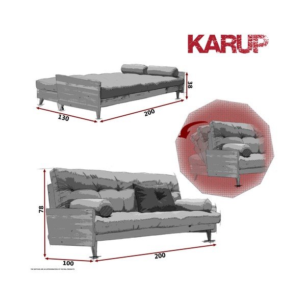 Sofa rozkładana Karup Indie White/Vision/Gris-image-4