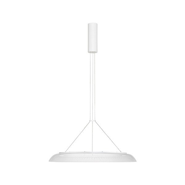 Aluminiowa lampa wisząca LED w matowym białym kolorze z kloszem ze szkła akrylowego ø 60 cm Mantle – Nova Luce