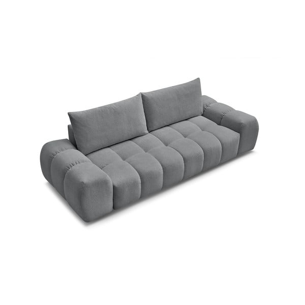 Ciemnoszara rozkładana/ze schowkiem sofa z tkaniny szenilowej 278 cm Everest – Bobochic Paris-image-4