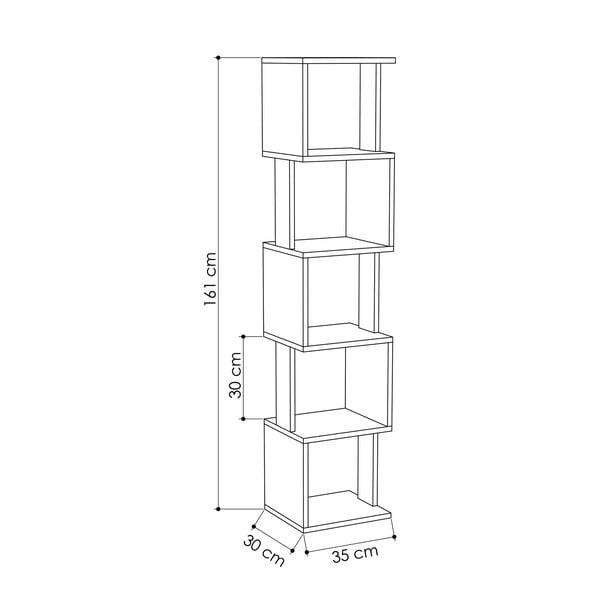 Biały regał w dekorze dębu 35x161 cm Piri – Kalune Design-image-2