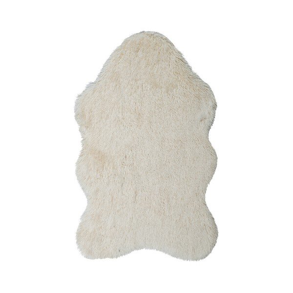 Biały dywan ze skóry ekologicznej Floorist Soft Bear, 70x105 cm