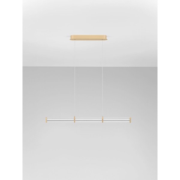 Metalowa lampa wisząca LED ze ściemniaczem w kolorze matowego złota z kloszem ze szkła akrylowego Pheme – Nova Luce-image-3