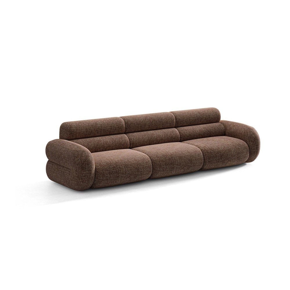 Brązowa sofa z tkaniny szenilowej 305 cm Neo – Micadoni