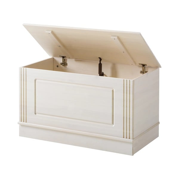 Biała skrzynia z litego drewna sosnowego 80x45 cm Anita – Støraa-image-3