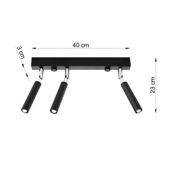 Czarna lampa sufitowa Sollux Tiden Trio-image-3