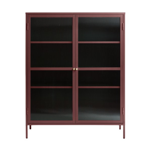 Czerwona metalowa witryna Unique Furniture Bronco, wys. 140 cm