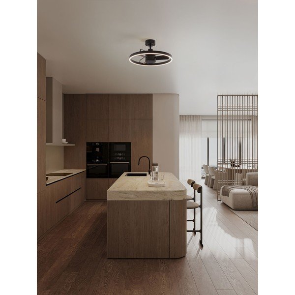 Metalowa lampa sufitowa LED ze ściemniaczem w kolorze matowej czerni Lunair – Nova Luce-image-2