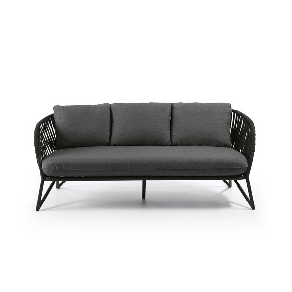 Czarna sofa ogrodowa Kave Home Branzie