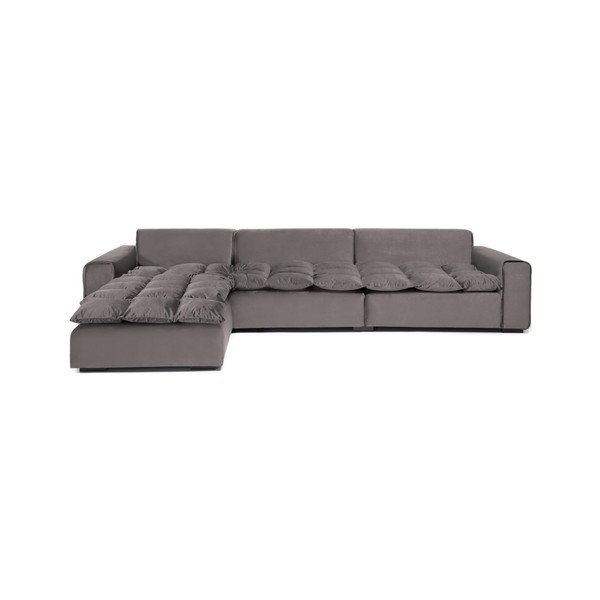 Szara lewostronna 3-osobowa sofa narożna Vivonita Cloud Silver