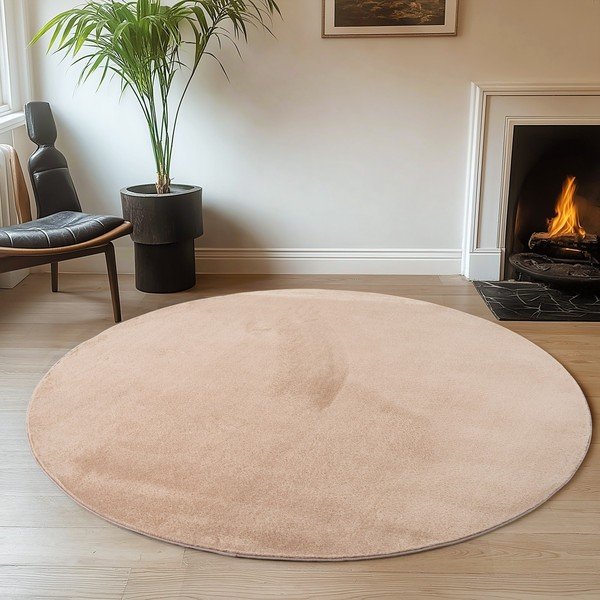 Beżowy okrągły dywan odpowiedni do prania ø 80 cm Joy – Ayyildiz Carpets-image-1