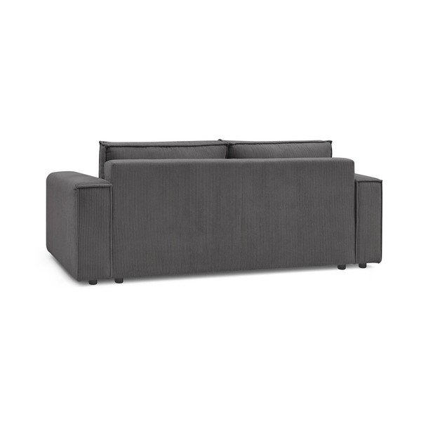 Ciemnoszara sztruksowa rozkładana sofa 245 cm Nihad – Bobochic Paris-image-4