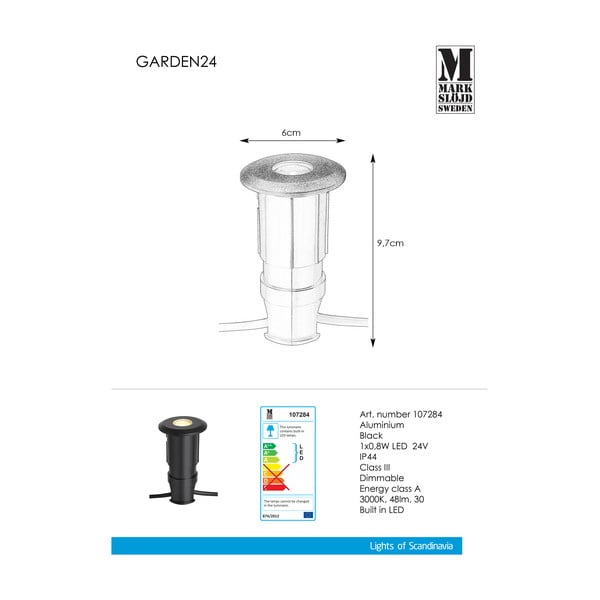 Czarna wbijana lampa Markslöjd Garden 24 Decklight, ø 60 mm-image-2