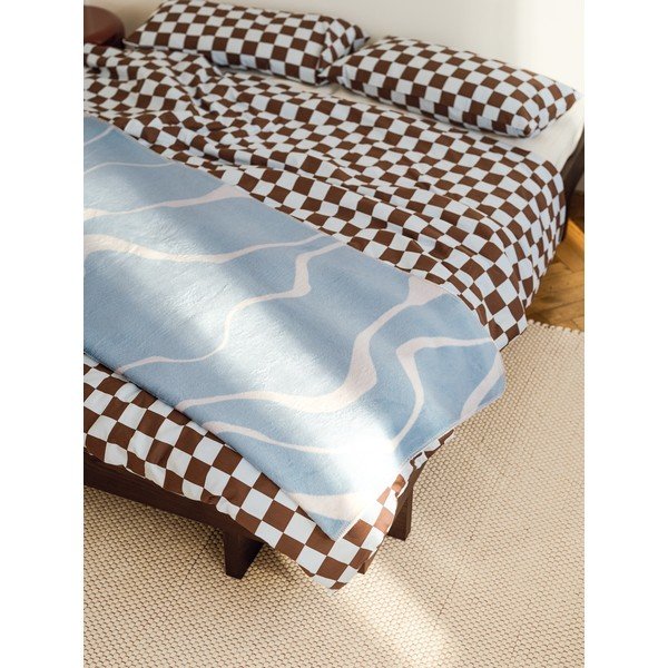 Niebiesko-kremowy koc 150x200 cm Felu – noo.ma-image-2