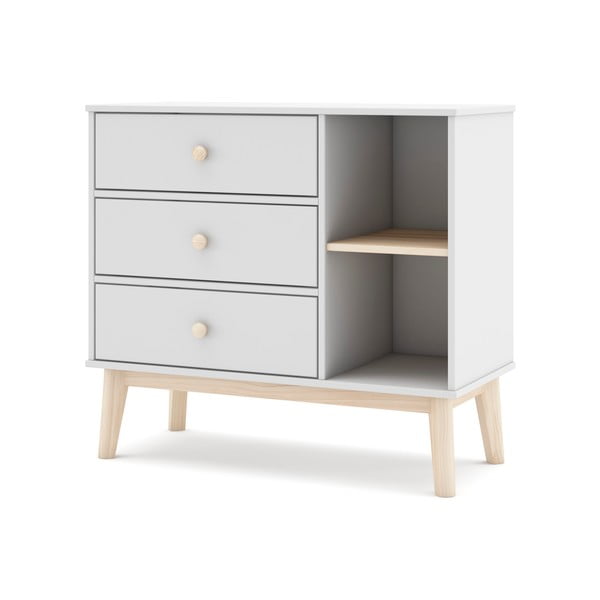 Biała niska komoda dziecięca 90x81 cm Esteban – Marckeric-image-2