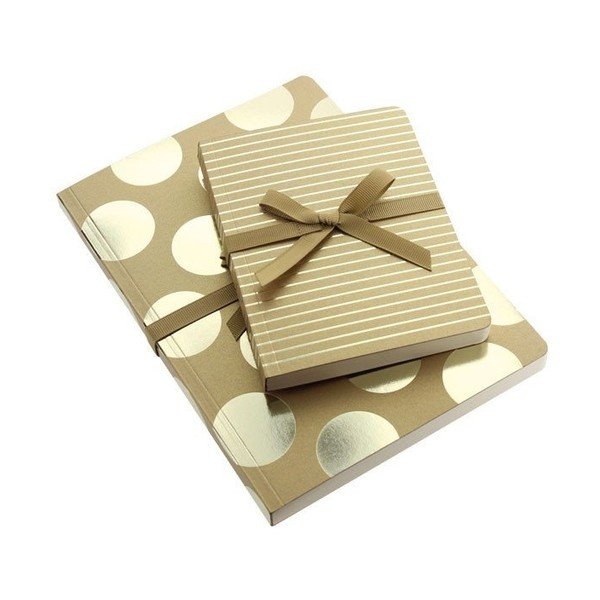 Notes A6 Go Stationery Fine Stripe Gold-image-2
