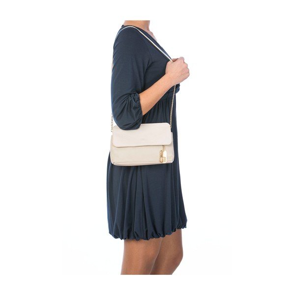 Skórzana torebka Federica Bassi Envelope Beige-image-4