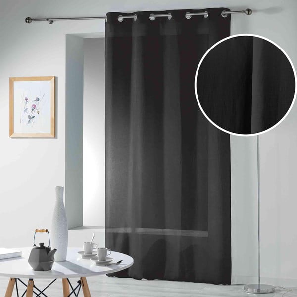 Czarna firanka 140x280 cm Telma – douceur d'intérieur-image-3