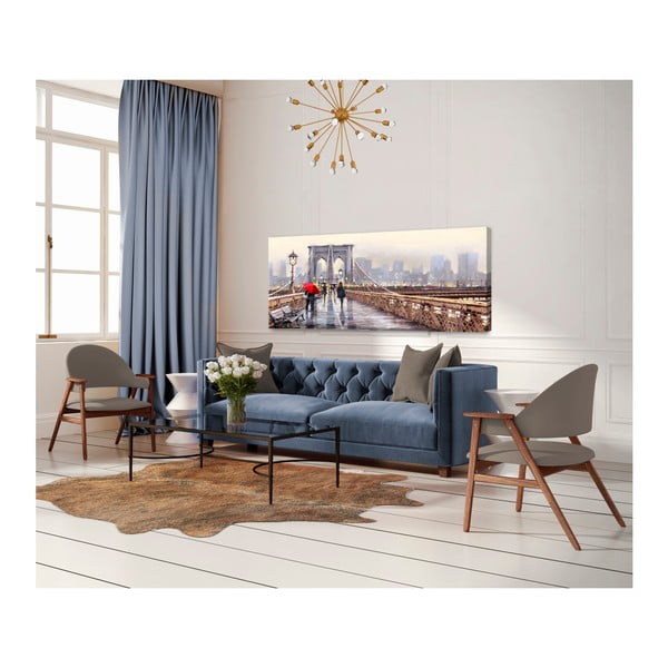 Obraz Styler Canvas Watercolor New York Bridge, 45x140 cm-image-1